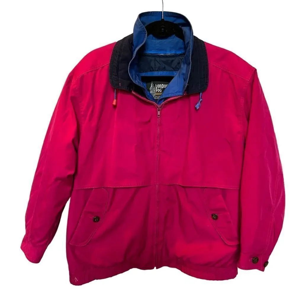 London Fog Women's Coat Raspberry and Blue Medium Thinsulate